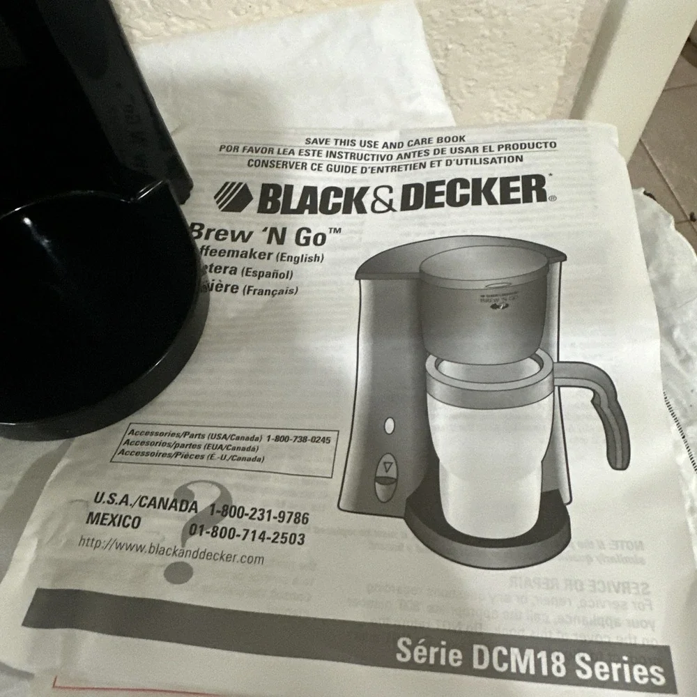 Black & Decker Brew N Go DCM18S  Coffee Maker W/ BOX NO MUG